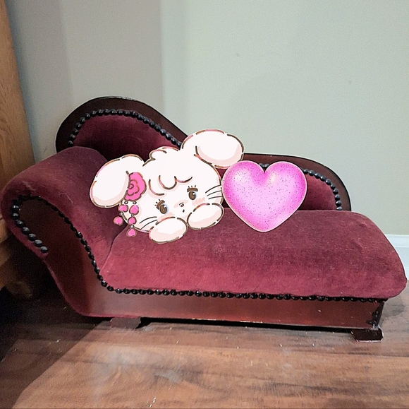 MINI Elegant Burgundy Chaise Lounge - Picture 2 of 3